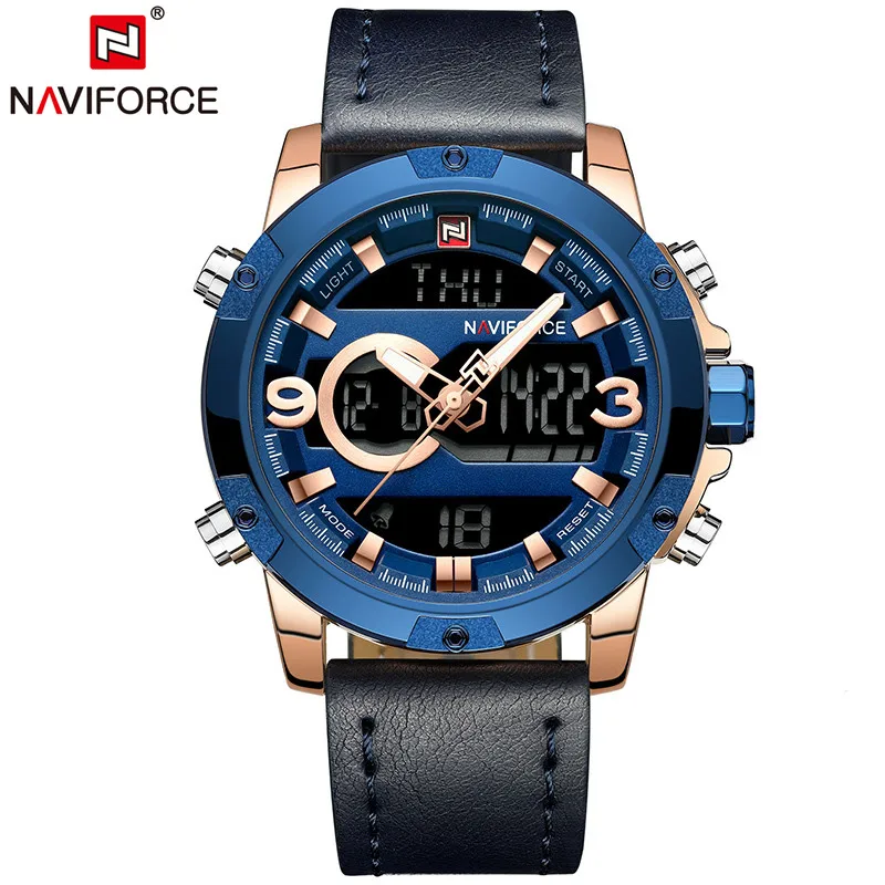 Naviforce новые часы мужские роскошные брендовые водонепроницаемые кварцевые
