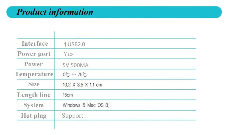 Алюминиевый сплав USB2.0 концентратор 4 порта Серебро Золото высокоскоростной 30 см кабель usb-хаб для нескольких устройств компьютер ноутбук
