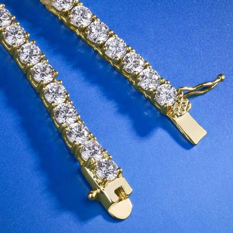Iced Out теннисная цепь 4 мм золотое ожерелье люксовый бренд ледяной теннис звено хип-хоп ювелирные изделия для мужчин и женщин уличная культура