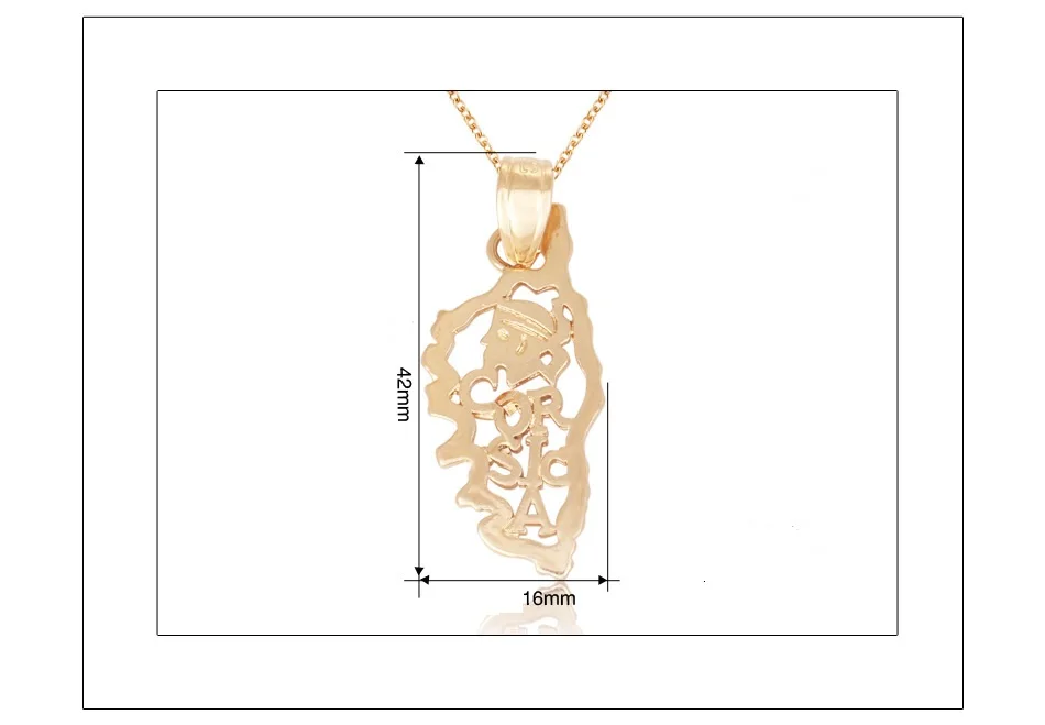 The Island of Corsica France map Necklace Pendants Chain Necklaces Gold Jewelry For Women Man Memorial Wholesale Indian jewelry | Украшения