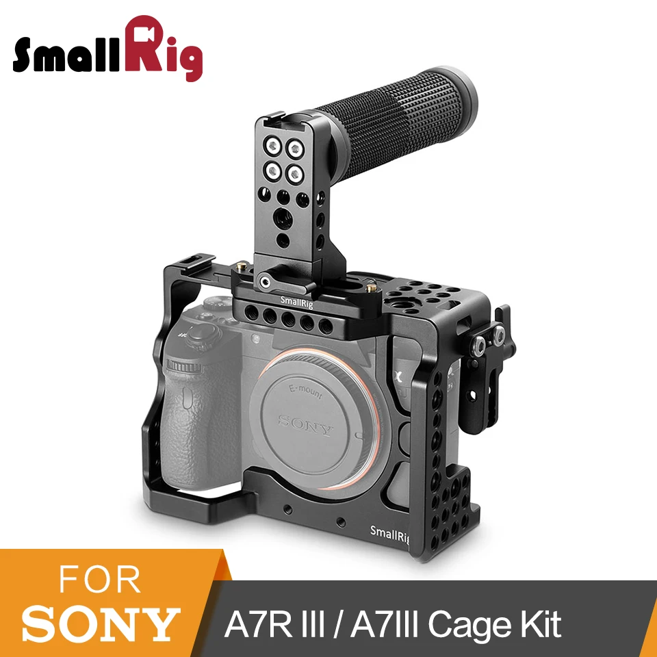 SmallRig A7iii клетка комплект для sony A7R III/A7III камера с верхней ручкой NATO+ рельсы NATO+ кабель HDMI зажим клетка комплект-2096