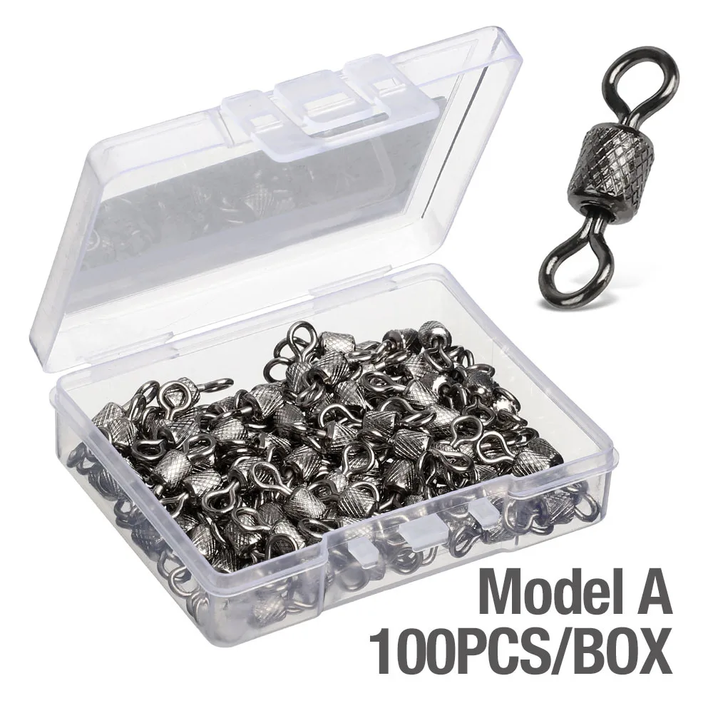 Model A 100PCS DONQL 50/100 шт. рыболовные баррель Вращающийся шарнир 1#-12# Подшипник вращающиеся Твердые кольца для удочка рыболовные принадлежности - Цвет: Model A 100PCS