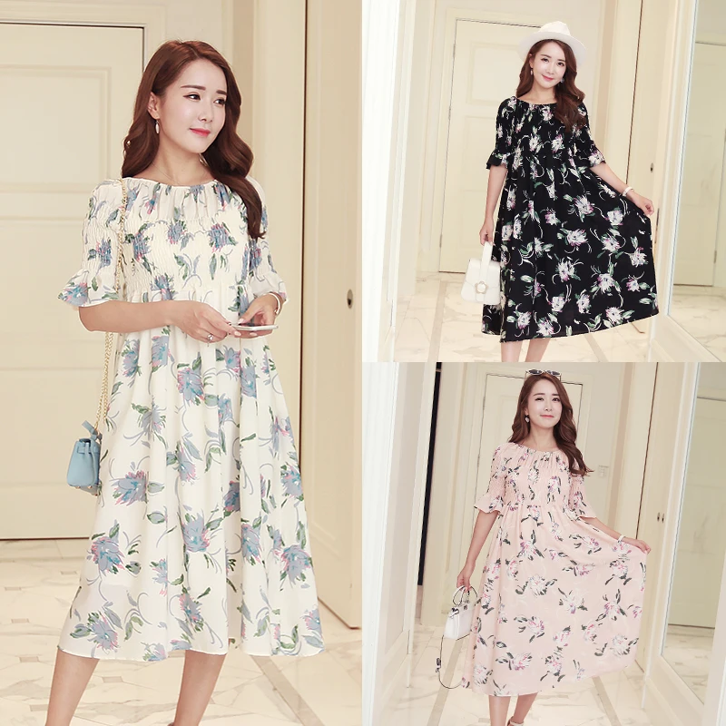 2018 летние беременные женщины большие размеры шифоновое платье с коротким