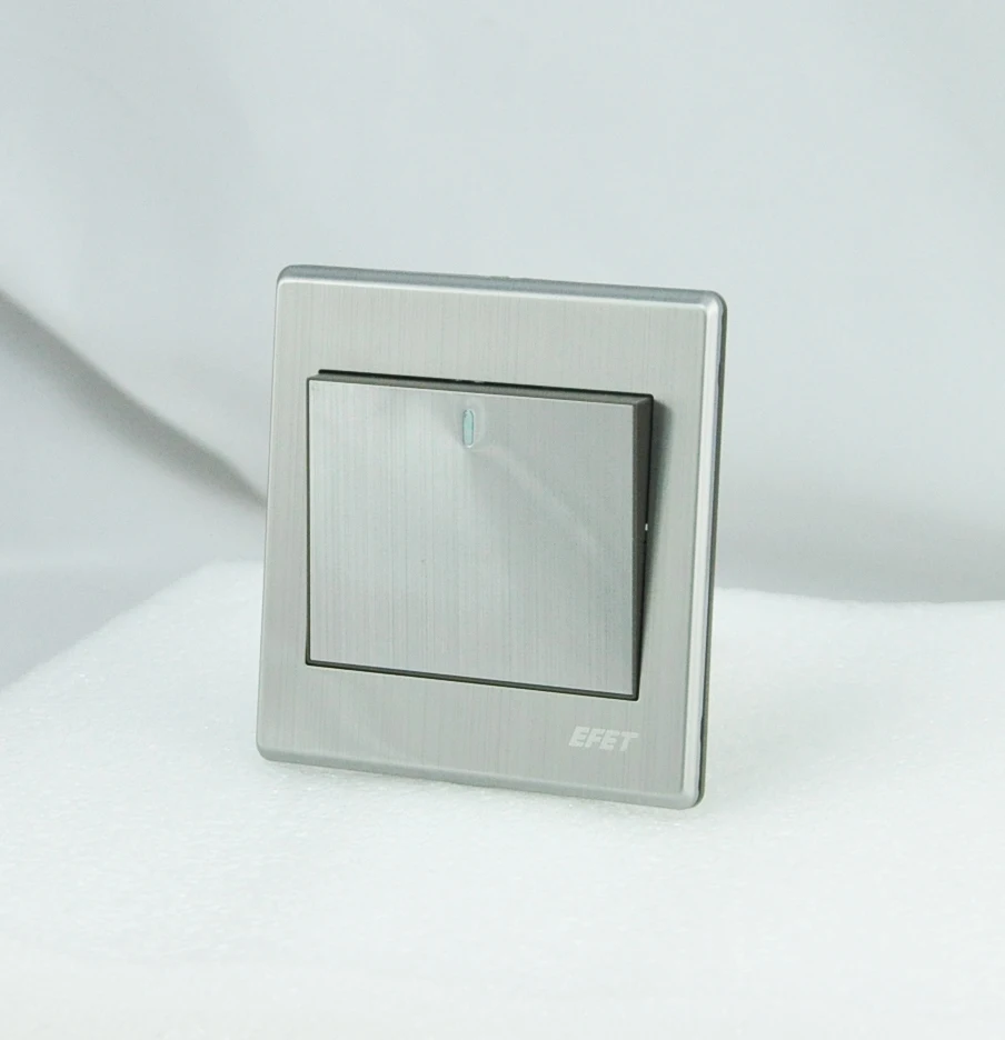 Роскошный настенный выключатель Панель света 1 Gang 2 Way Кнопка клавишный 16A 110 ~ 250 В