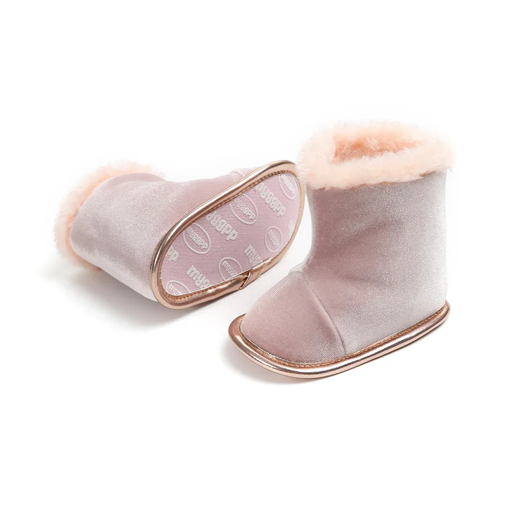 Зимняя детская обувь очень теплые хлопковые ботинки для новорожденных девочек