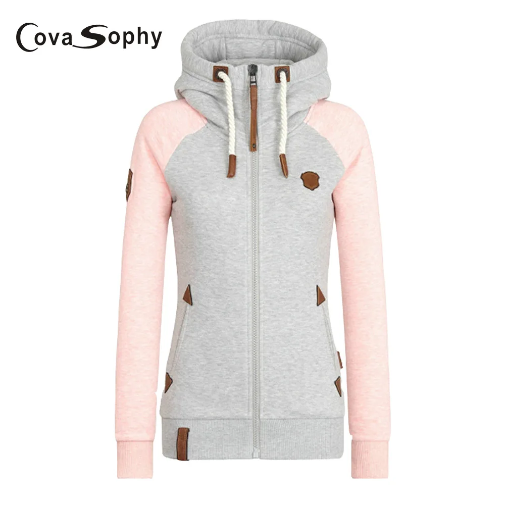 Cova Sophy 2017 зимние женские новые модные рубашки с длинным рукавом капюшоном