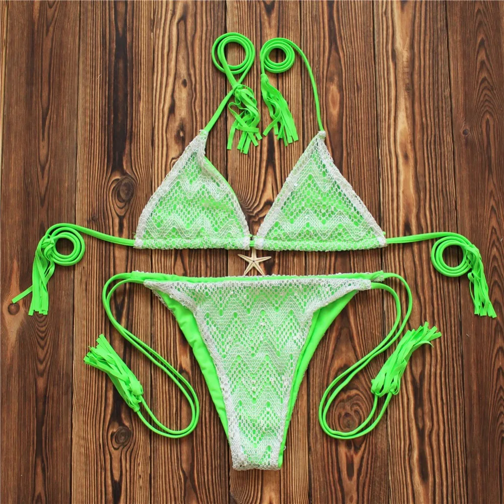 Комплект бикини 2018 Плавательные костюмы Для женщин пикантные пляжные купальный