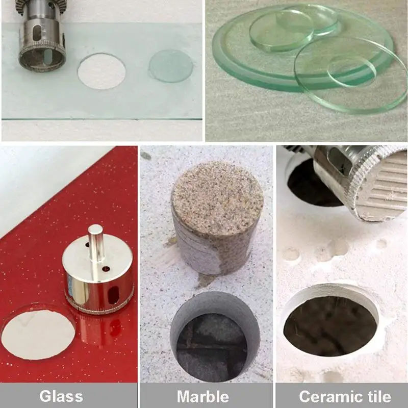 Glass Drill Hole Saw 15 Pieces Diamond Hole Saw Diamond Drill Remover Tools Hollow Core Tile Drill for Glass, Ceramic, Granite