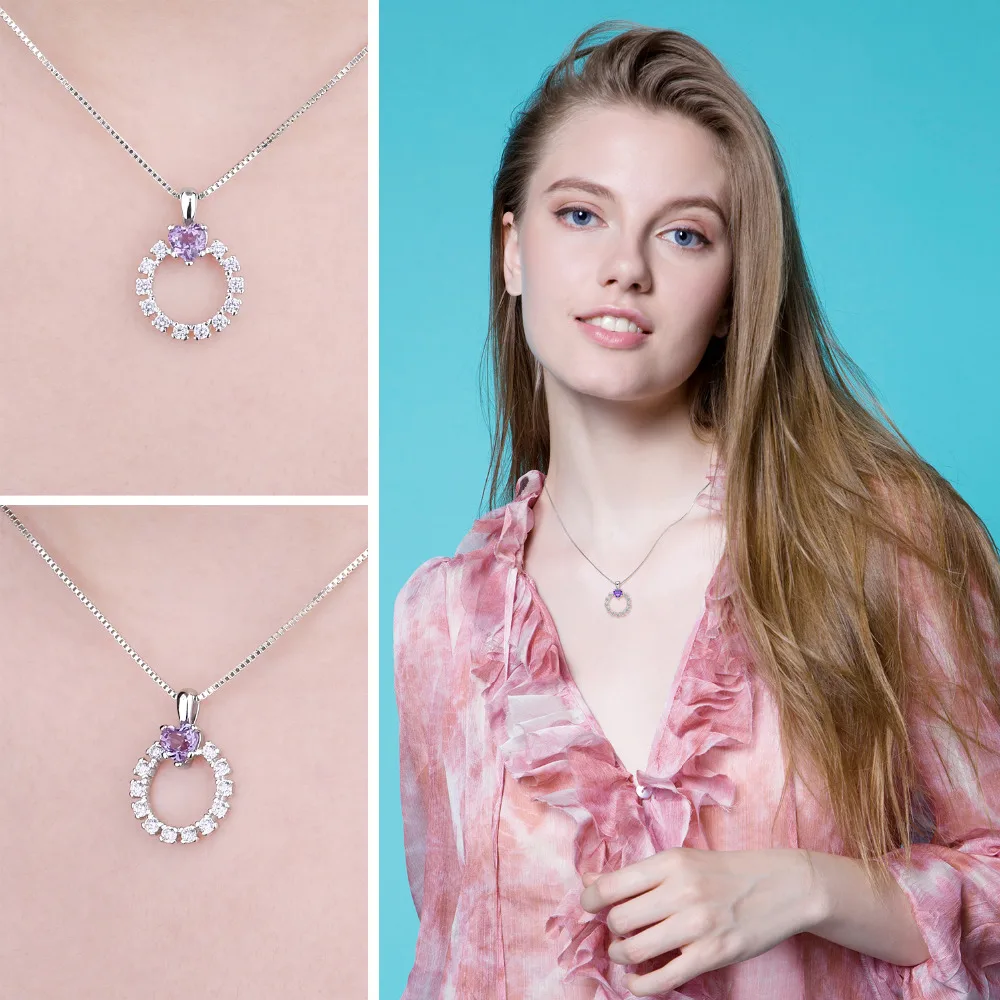 Jewelrypalace сердце любовь 1ct создан Александрит Сапфир кулон 925 стерлингового серебра
