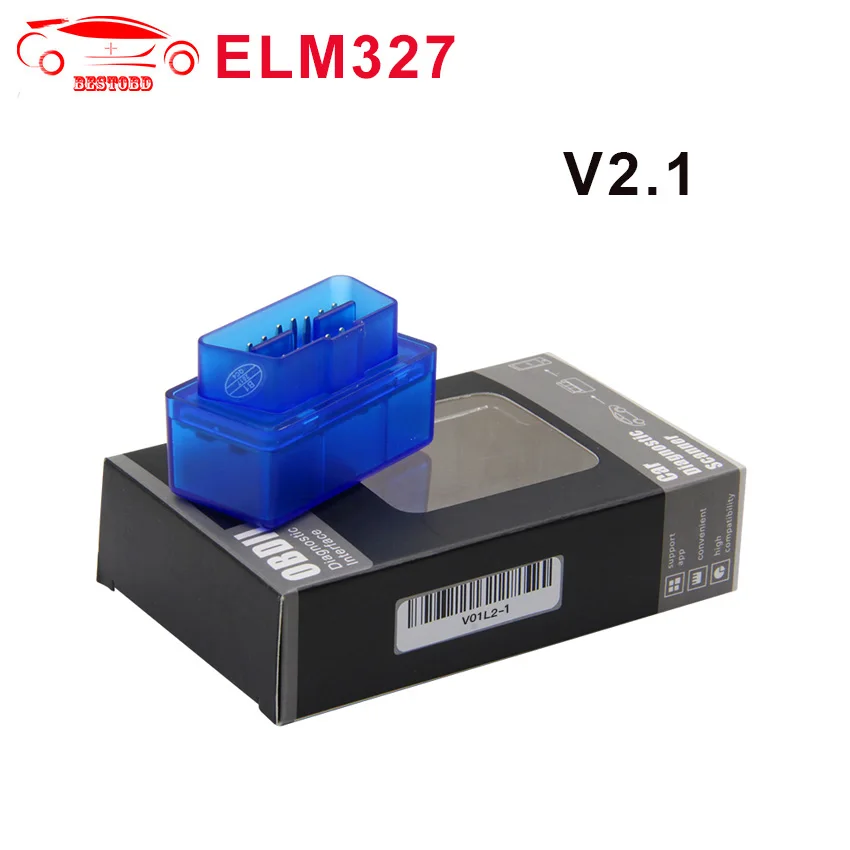 Диагностический инструмент ELM327 V2.1 Bluetooth 2 0 OBD2 сканер ELM 327 v2.1 OBDII многоязычная