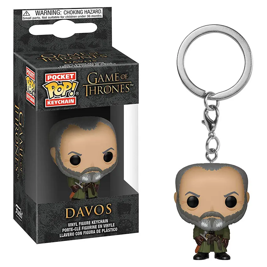 DAVOS FUNKO POP DISNEY Игра престолов История игрушек Аладдин чудо-яд Ститч Халк Тор Локи Драконий шар фигурка брелок с коробкой - Цвет: DAVOS