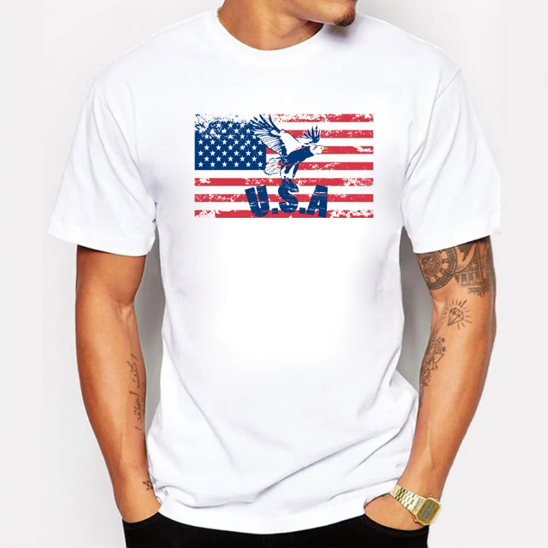 Мужская футболка с коротким рукавом круглым вырезом и принтом | одежда