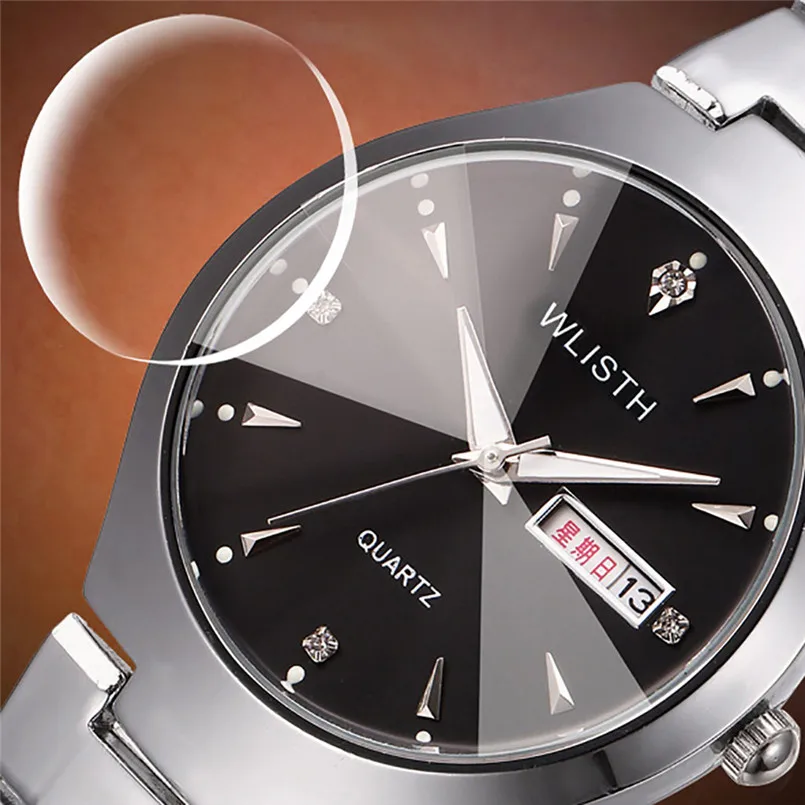 2019 Топ Бренд черные металлические роскошные часы кварцевые с Циферблатом из