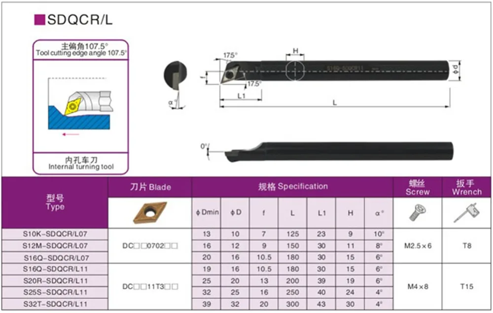 ZIYI S16Q-SDQCR11 держатель токарного станка для DC... 11T3 вставки бесплатная доставка |