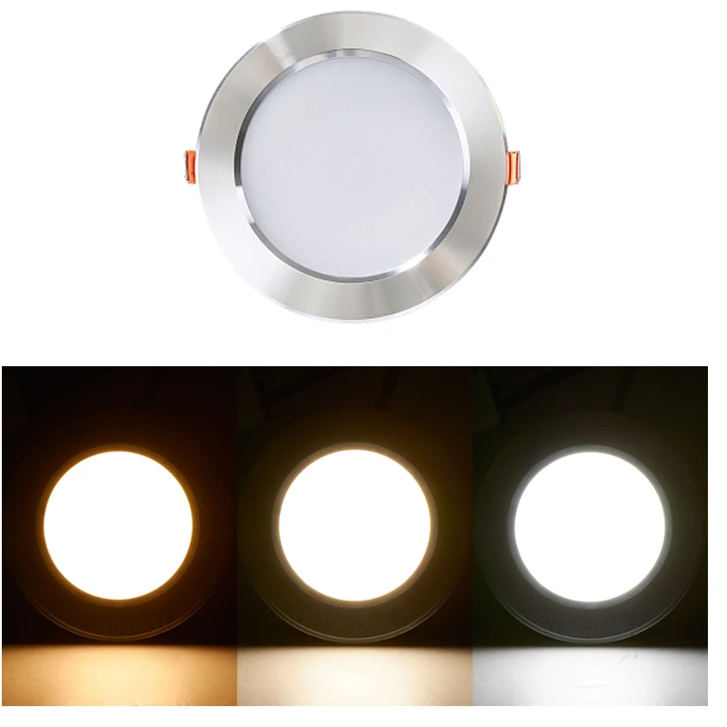 Яркий серебристый светодиодный потолочный светильник 7 Вт 9 12 15 круглая