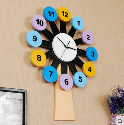 55 см большой размер зеркальные часы цифровые деревянные настенные декоративные