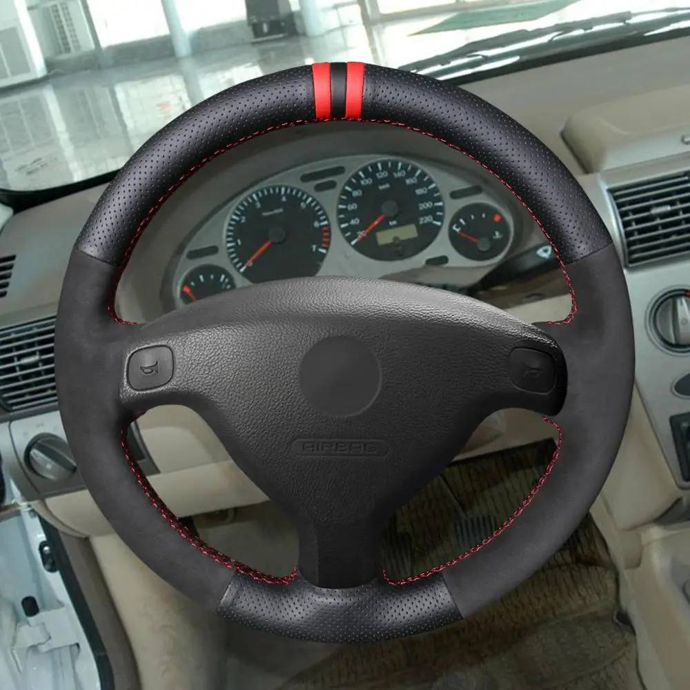 MEWANT черный чехол рулевого колеса автомобиля из натуральной кожи для Opel Astra(G) 1998-2004 Zafira(A) 1999-2005 Agila(A) 2000-2004 - Название цвета: Style-03