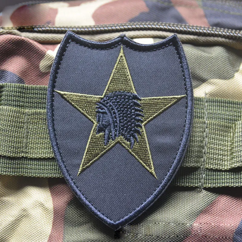 

India Headdress Embroidery Morale Tactical Badge Armbands Military Stickers 1pc