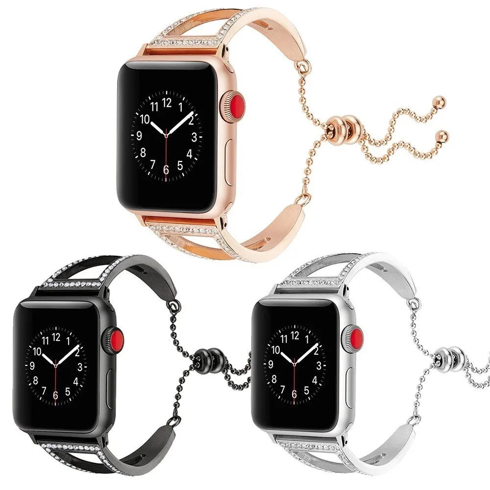 Регулируемый ремешок из нержавеющей стали для iwatch 44 мм apple watch Band 42 series 6 5 4 3 2 1