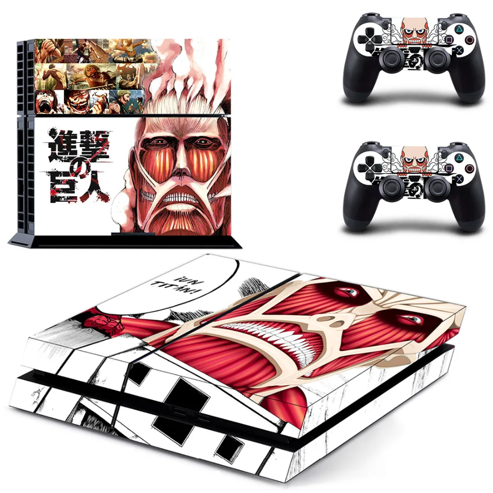 Shingeki no Kyojin атака на Титанов Чехол для игры PS4 наклейка PlayStation 4 и 2 контроллера