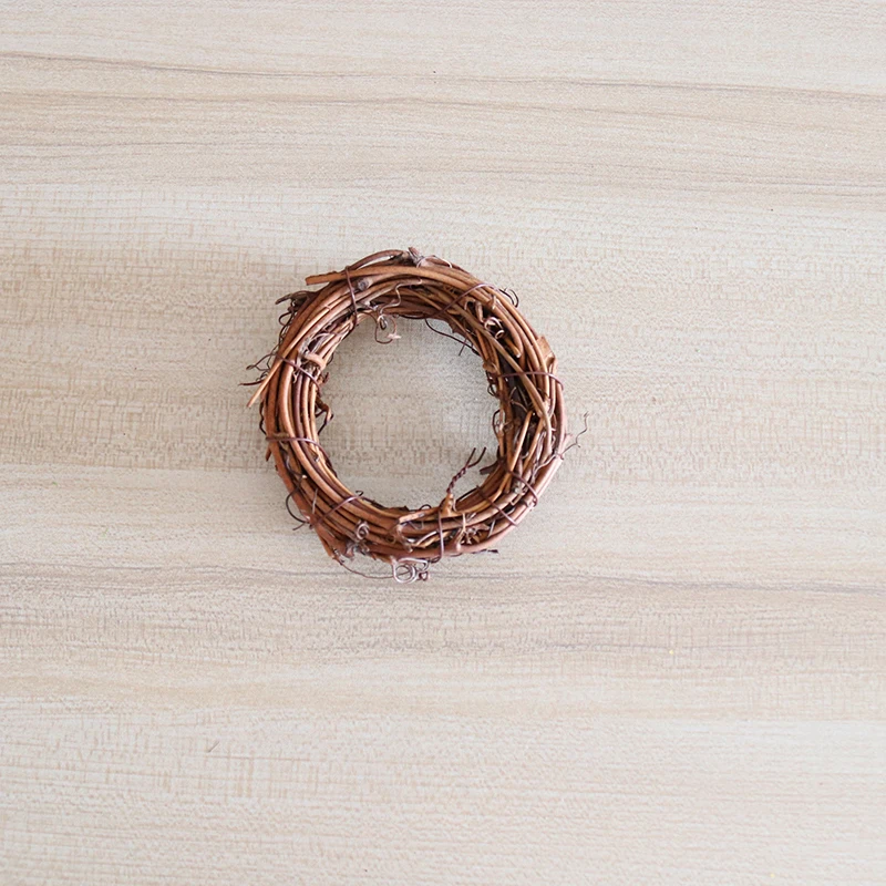 DIY круглая соломенная ротанговая Круглая дверь Рождественский цветочный венок