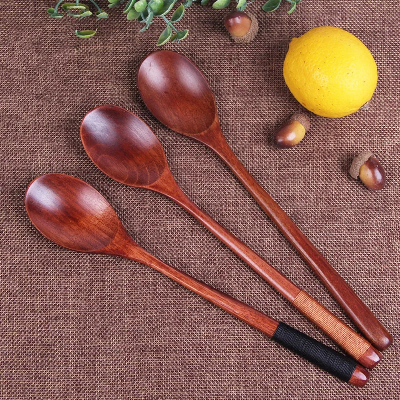 Деревянная ложка с длинной ручкой 3 шт./компл.|wooden spoon|dessert spoonspoon wood |