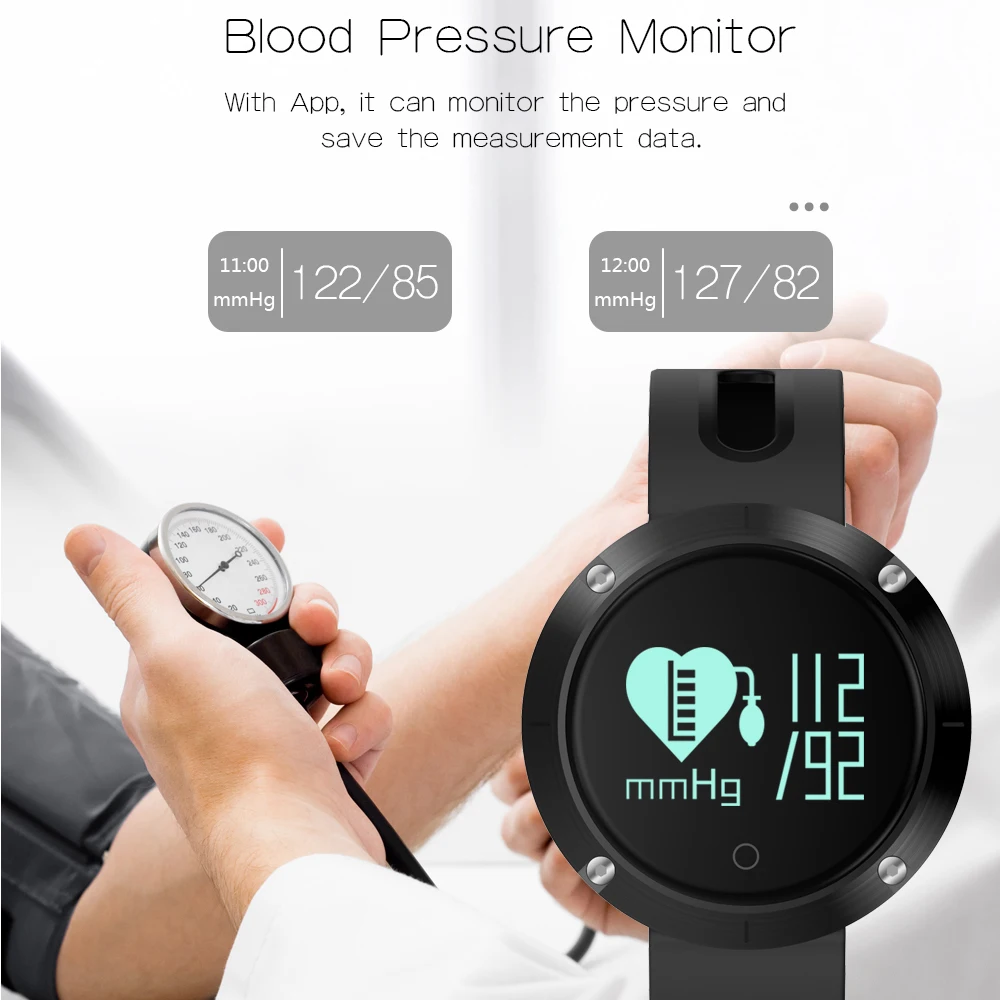 DM58 Smart Wristband Blood Pressure Heart Rate Monitor waterproof Bluetooth Sports Bracelet Watch Activity Tracker Band | Электроника