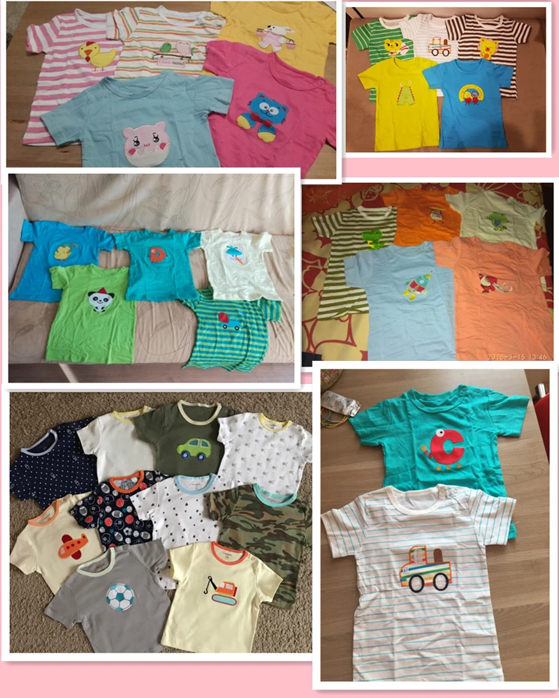3 Picecs/детская одежда в случайном порядке, Детская летняя футболка с рукавами, милая хлопковая блузка с вышивкой для маленьких мальчиков, одежда для маленьких девочек