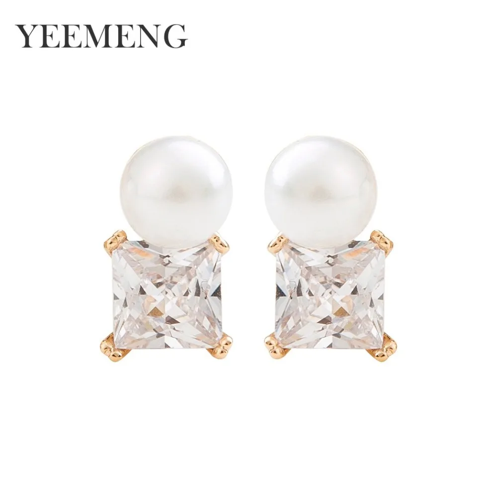 Женские серьги YEEMENG корейские Серьги кубические циркониевые с двухсторонней