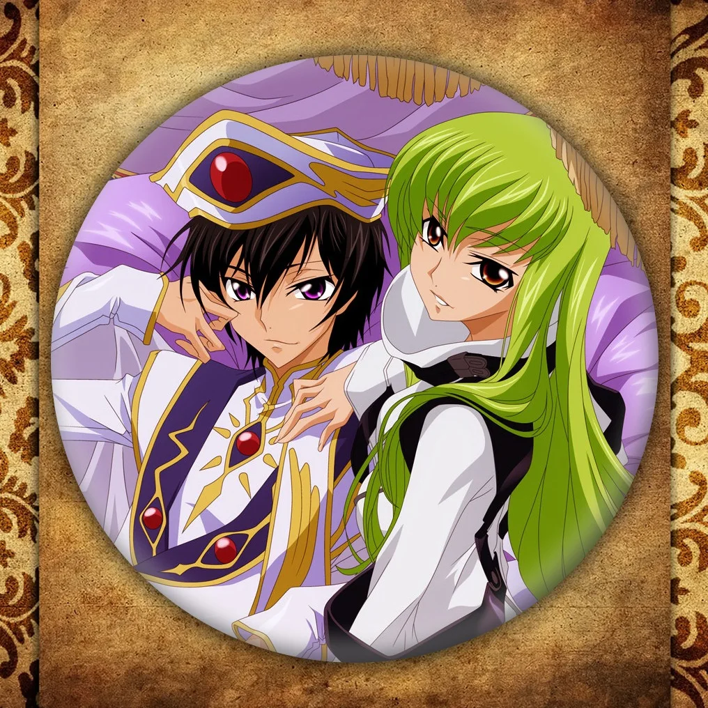 Короткая футболка с героями из японского аниме CODE GEASS Lelouch of the Rebellion бейдж