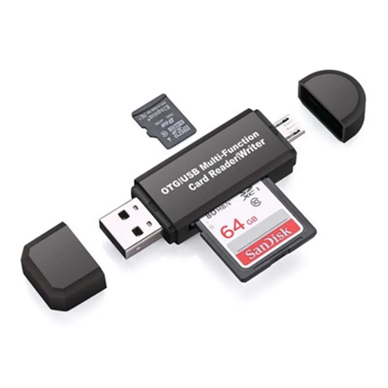 Высокоскоростное устройство для чтения карт OTG Type C &amp micro USB 3 в 1 USB2.0 универсальное
