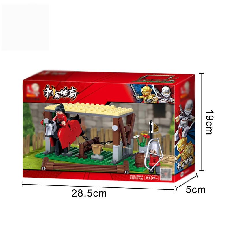 

0611 Assembling Building Blocks Creative Assembling Boy Building Blocks Assassin Series Empire Horse Stable Children's Toys