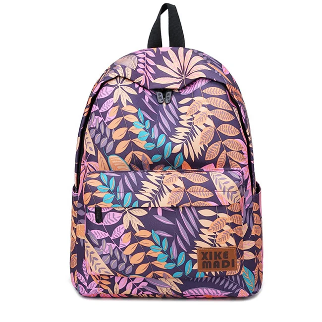 Purple Scione холщовая женская школьная сумка, рюкзаки для девочек, Mochila Escolar, кленовый лист, с принтом, рюкзак для компьютера, ноутбука, школьный рюкзак - Цвет: Purple