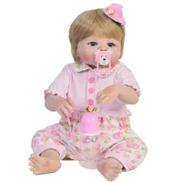 unique design silicone vinyl reborn babies dolls 56CM real sweet girl reborn baby alive toys for children bebe gift Fun Growth P
