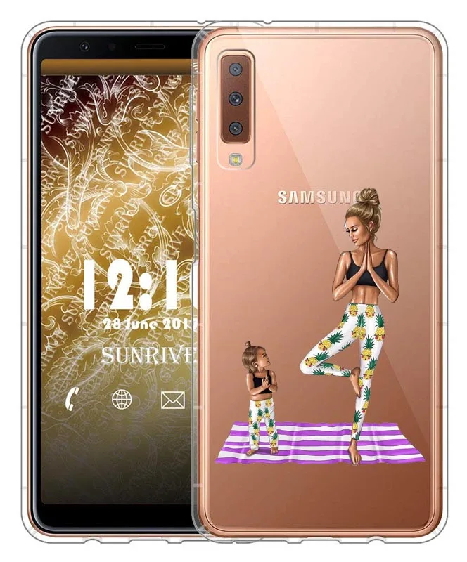 Кофейный чехол для Samsung A7 2018 A750 A750F мягкий телефона Galaxy S10E S10 Lite S10Plus M10 M20