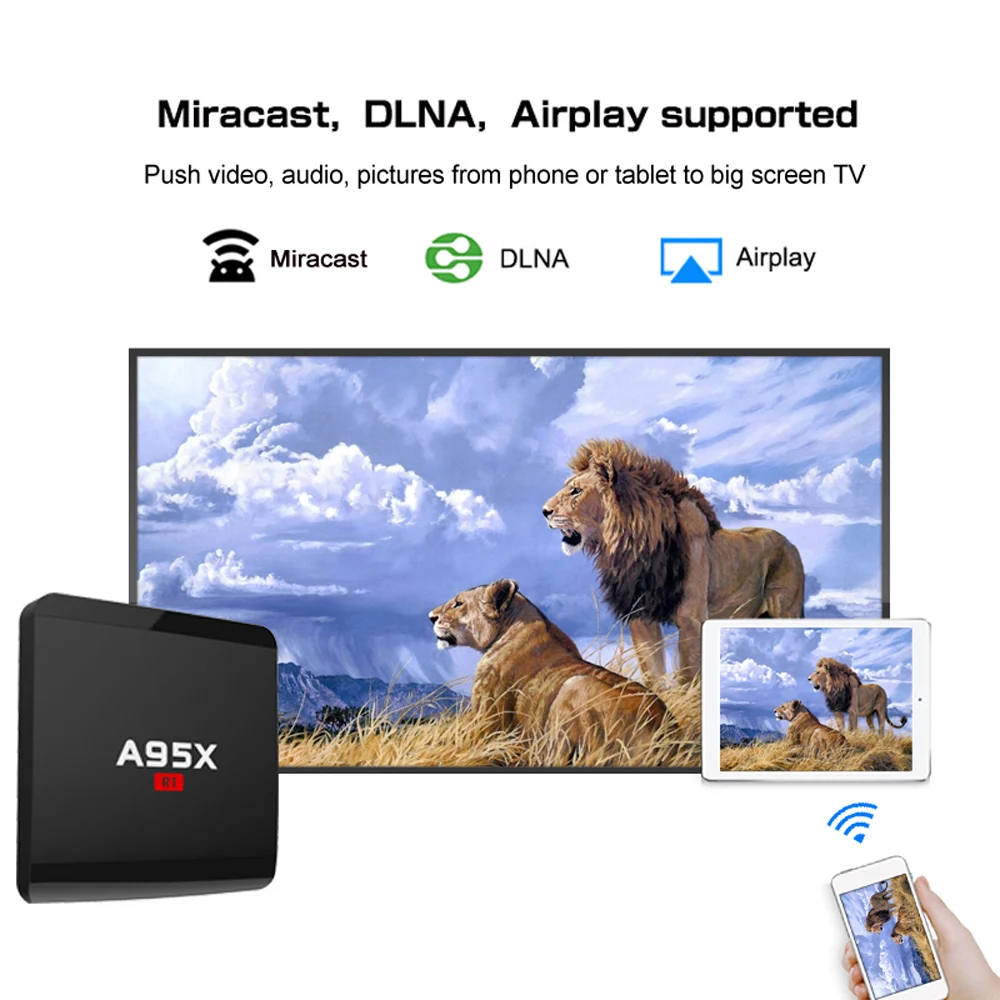 Smart android tv box A95X R1 2G 16GB Android 7,1 box tv 2,4G WiFi медиаплеер smart tv box