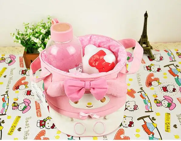 5 шт/лот) Kawaii Bowknot Melody Barrel дизайн Холщовая Сумка для хранения косметики Органайзер