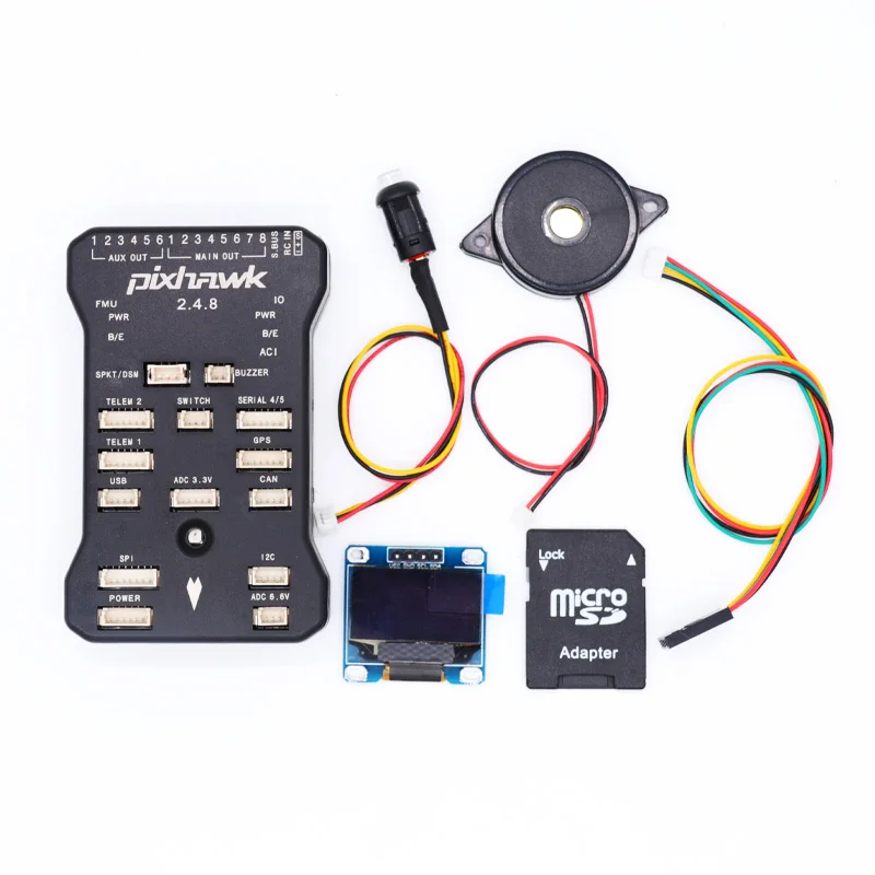 Pixhawk PX4 PIX 2.4.8 32 бит Контроллер полета Автопилот с OSD oled-дисплеем 4G SD переключатель безопасности зуммер для RC квадрокоптера - Цвет: PIX package