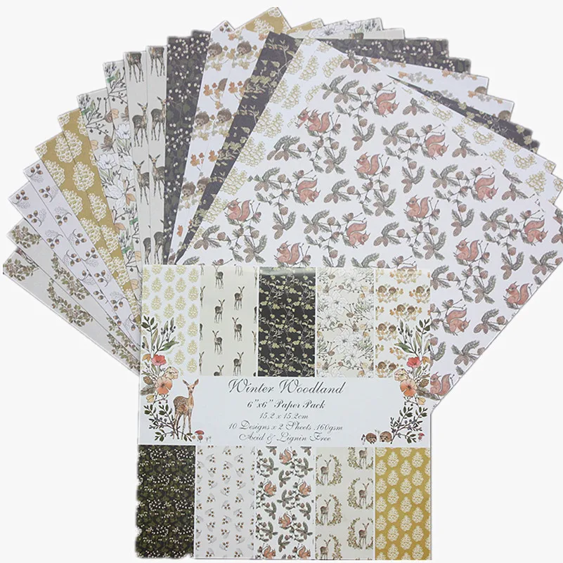 20pcs 6 Inch DIY Album Scrapbooking Pattern Paper Hand Account Card Making Background Pads Decorative Scrapbook Art Crafts | Дом и сад