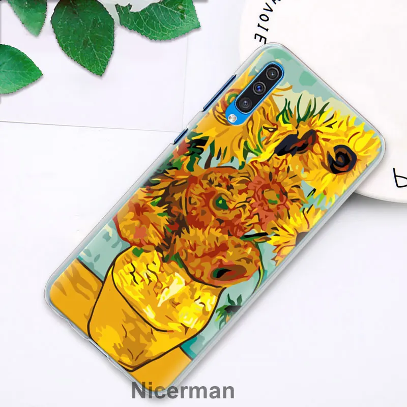 В стиле звездной ночи Ван Гога чехол s крышка для samsung Galaxy A30 A50 A70 A80 M10 M30 A7 A6 A8+ A9 ПК Жесткий Чехол Для Телефона
