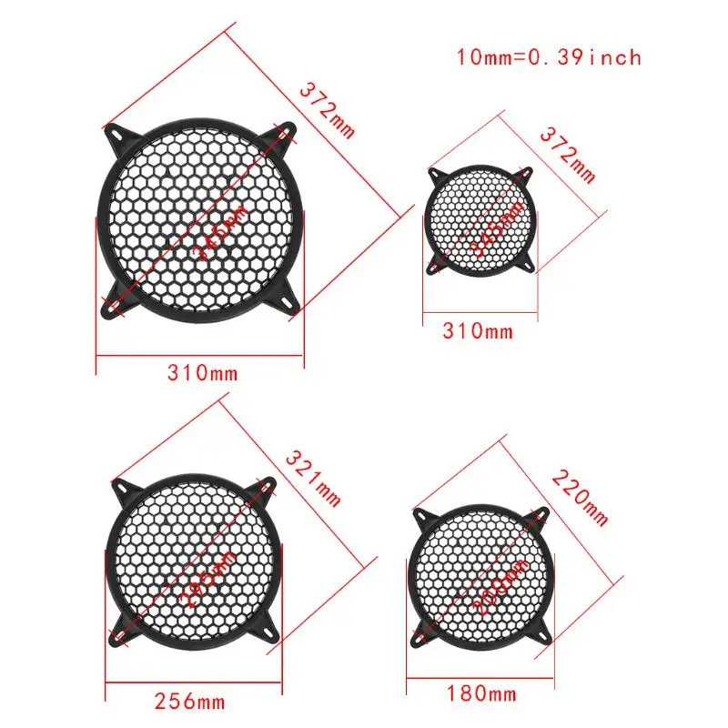

1PC Universal Subwoofer Grill Grille Guard Protector Cover 6" 8" 10" 12" Sub Woofer Car Home Audio Speaker Video