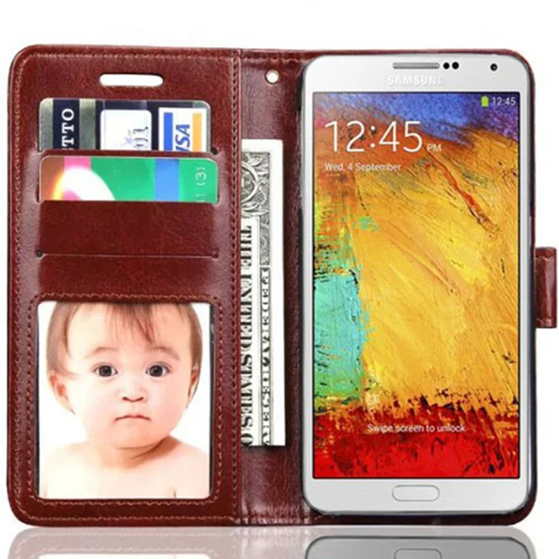Чехол кошелек для Samsung Galaxy Note 3 N9000 кожаный чехол книжка с подставкой и отделением