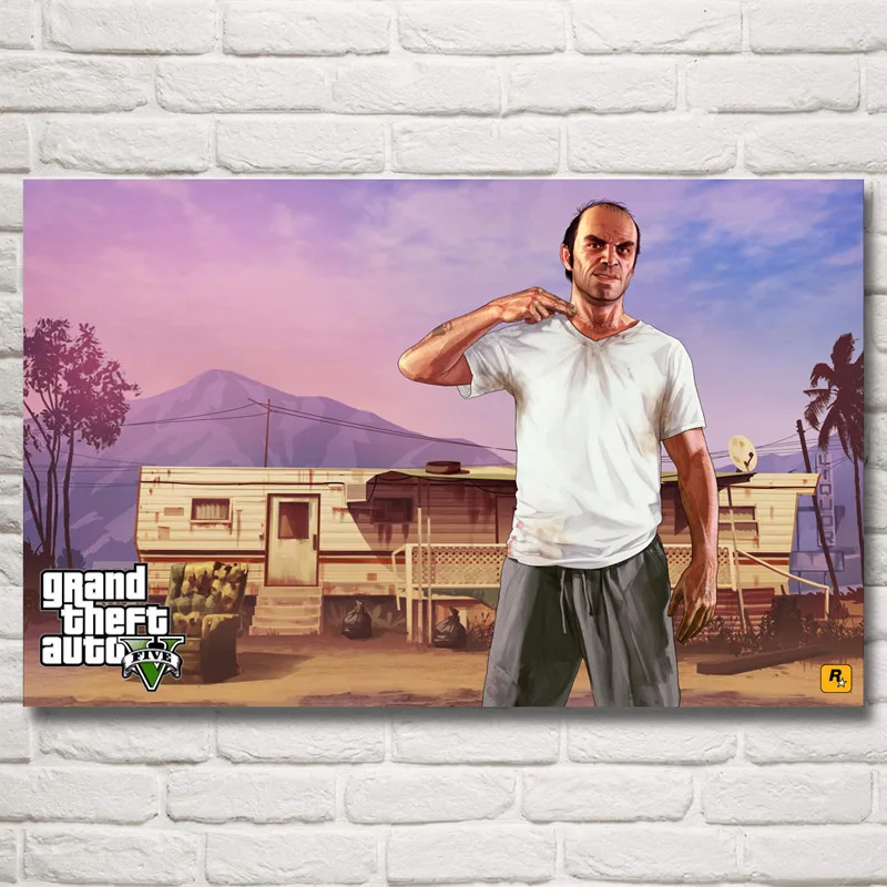 FOOCAME Grand Theft Auto V GTA 5 игровые плакаты и принты художественные шелковые картины, настенные декорации украшения спальни Картина гостиной