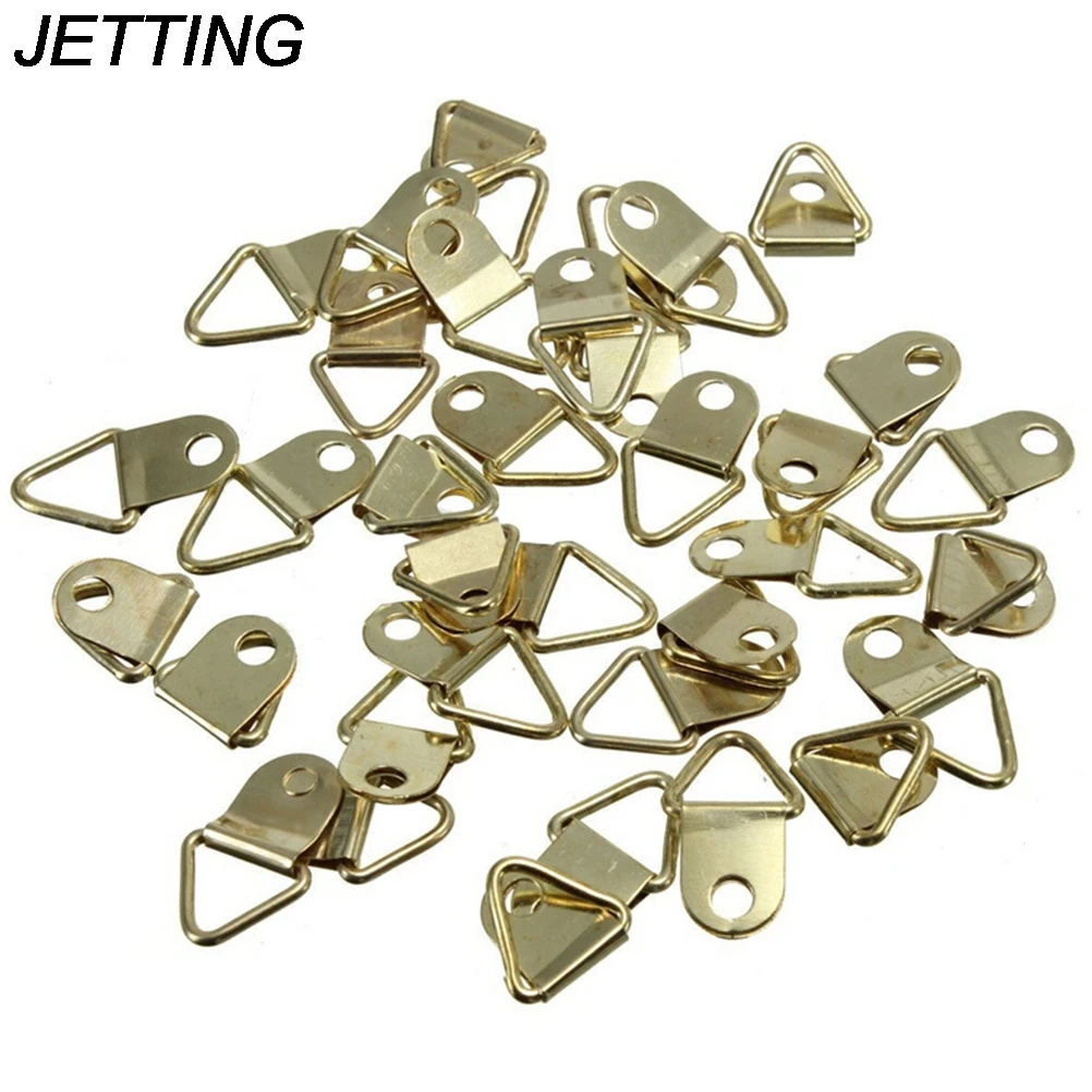 JETTING 20 шт./лот треугольный золотой Латунный D образный кольцо картина маслом