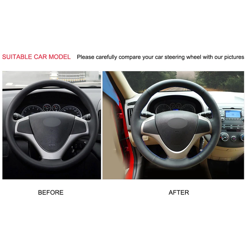 Сделай сам черный искусственная кожа фотосессия для Hyundai i30 2009 2011 Elantra Touring 2010 2012