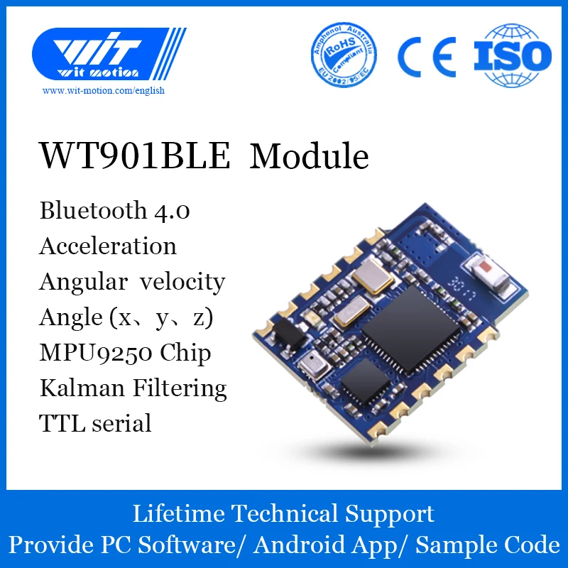 Bluetooth Инклинометр WT901BLE MPU9250 акселерометр+ гироскоп+ магнитометр, низкое потребление Ble4.0, Совместимость с IOS/Android/PC