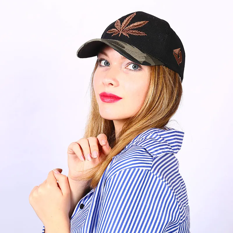2019 Новая мода вышивка кленовый лист кепки сорняков Snapback Головные уборы для