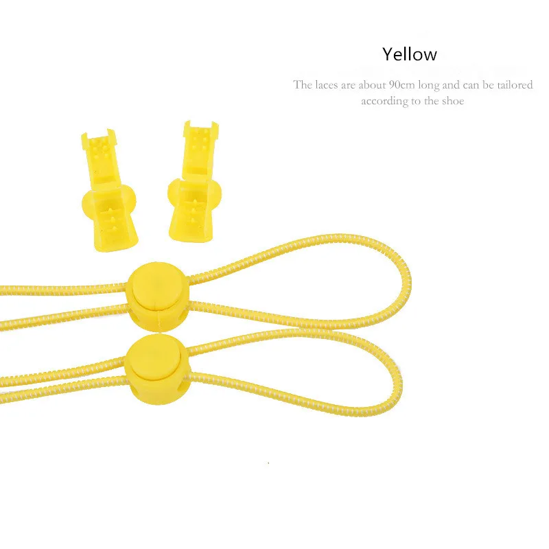 Yellow Nyacinth Красочные эластичные шнурки для обуви удобный замок красочные эластичные без завязок силиконовые шнурки ленивые шнурки для обуви для кроссовок - Цвет: Yellow