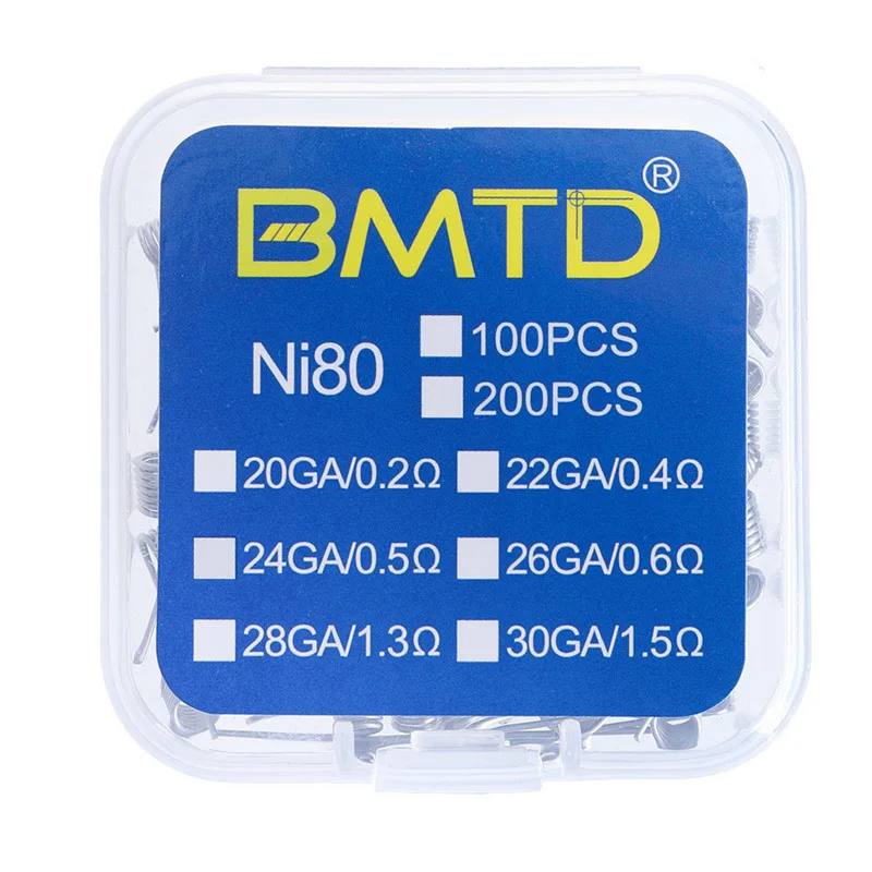 BMTD 100 шт./лот предварительно встроенный NI80 изготовленная катушка 22 24 26 28 30GA DIY