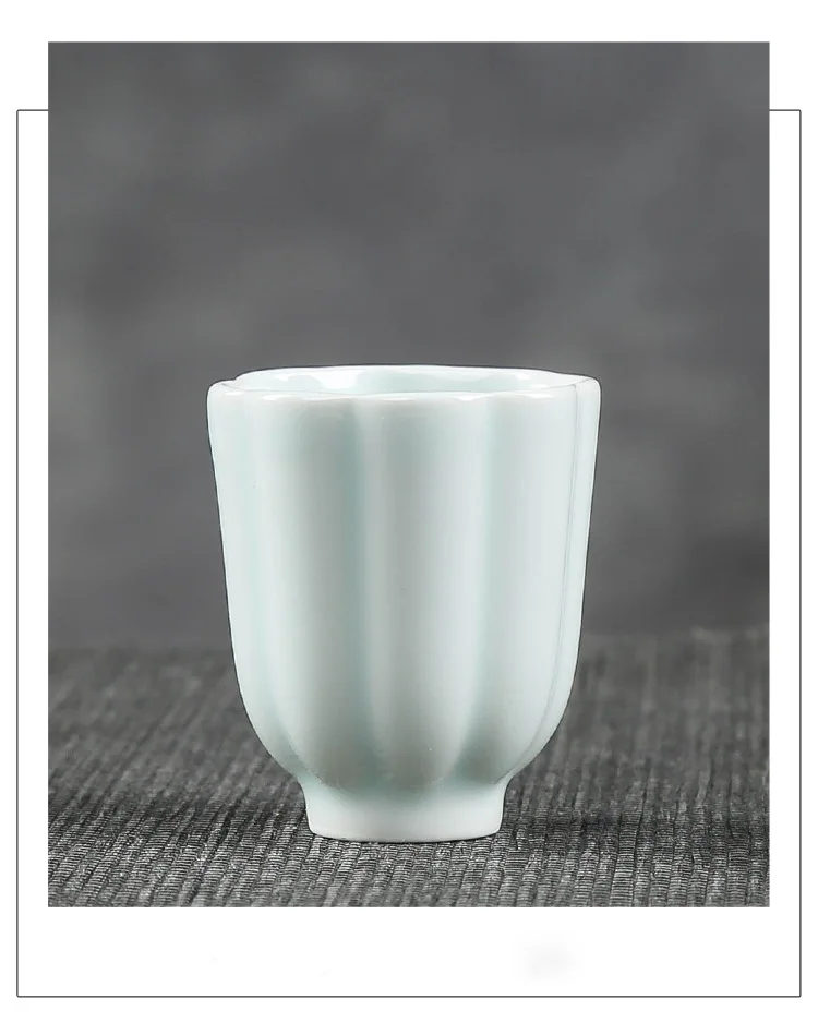 Чайный сервиз Celadon, чайная церемония кунг-фу, маленькая чайная чашка, керамическая чайная чашка, индивидуальная мастер-чашка ручной работы, одна чашка оптом